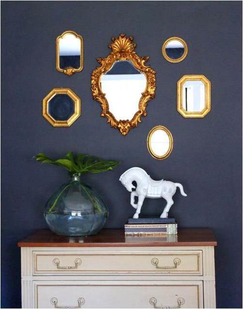 navy and gold mirrors