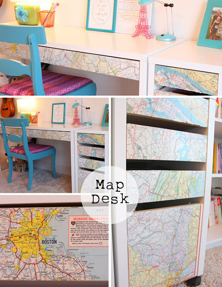 decoupaged+map+desk-792945