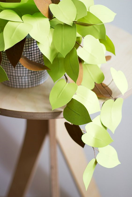 decorar con plantas de papel