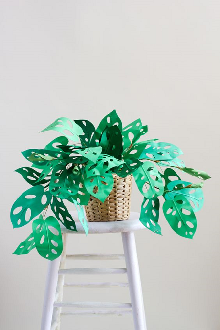 decorar con plantas de papel