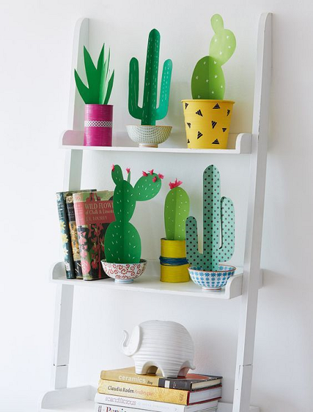 decorar con plantas de papel